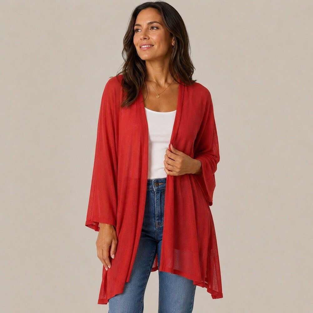 Chico’s NWT Coral Convertible Cardigan Kimono Beach Minimalist Summer Flowy XXL